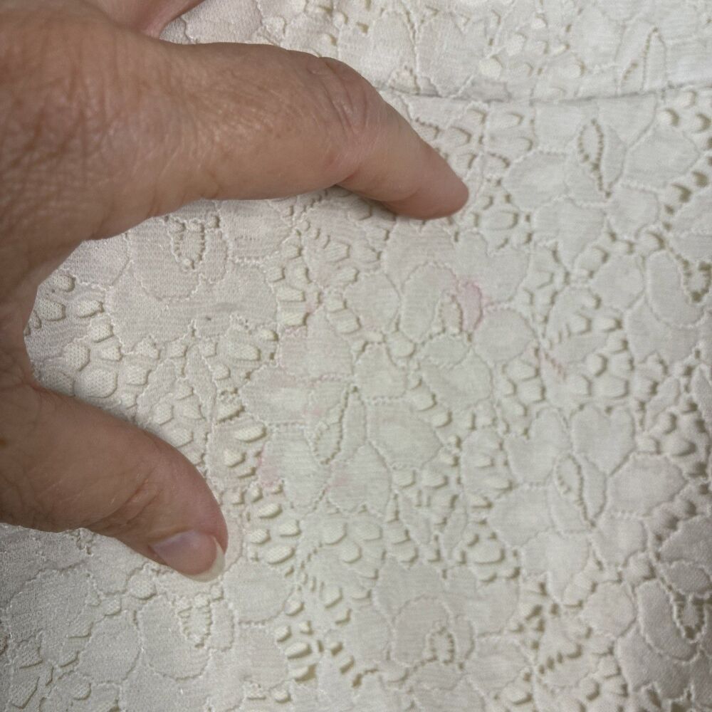 Y2K Bongo Ivory Lace Mini Skirt Large Fairy Cottage Coquette Romantic Whimsigoth - Picture 6 of 10